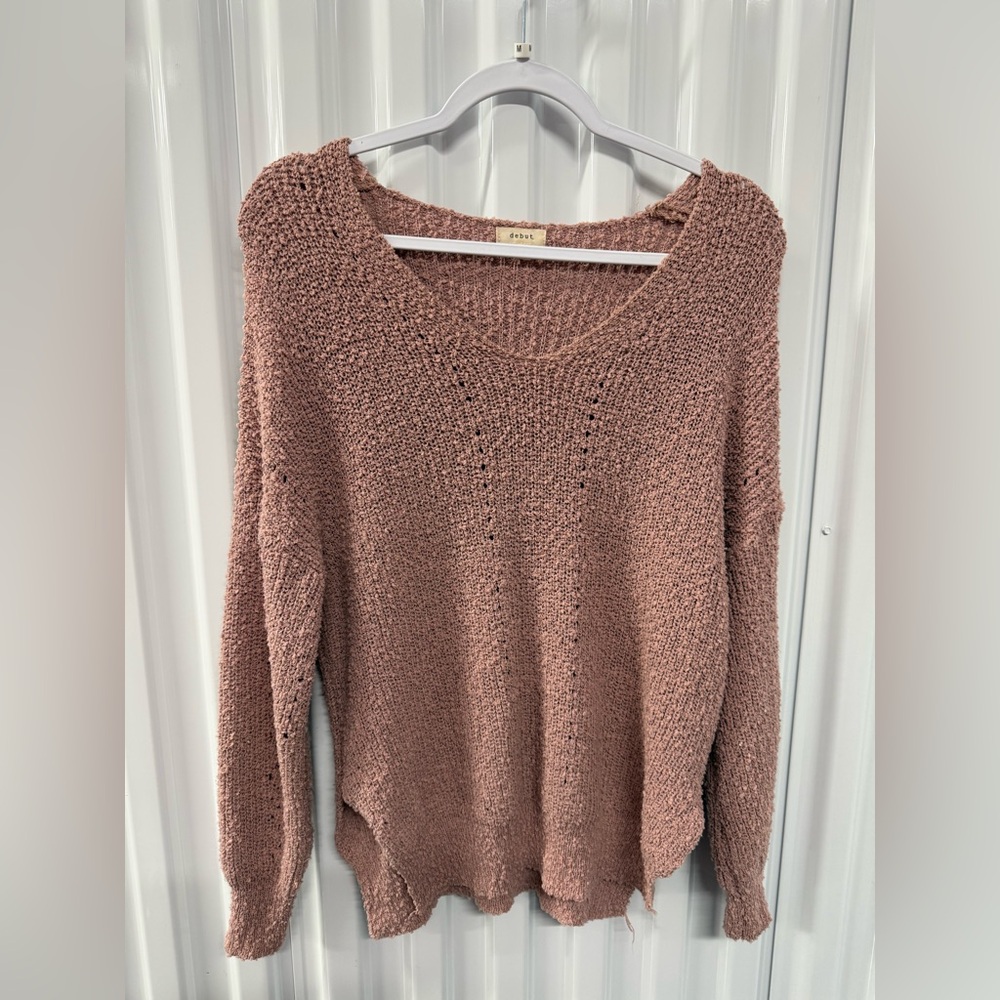 Debut Women's Mauve V-Neck Sweater